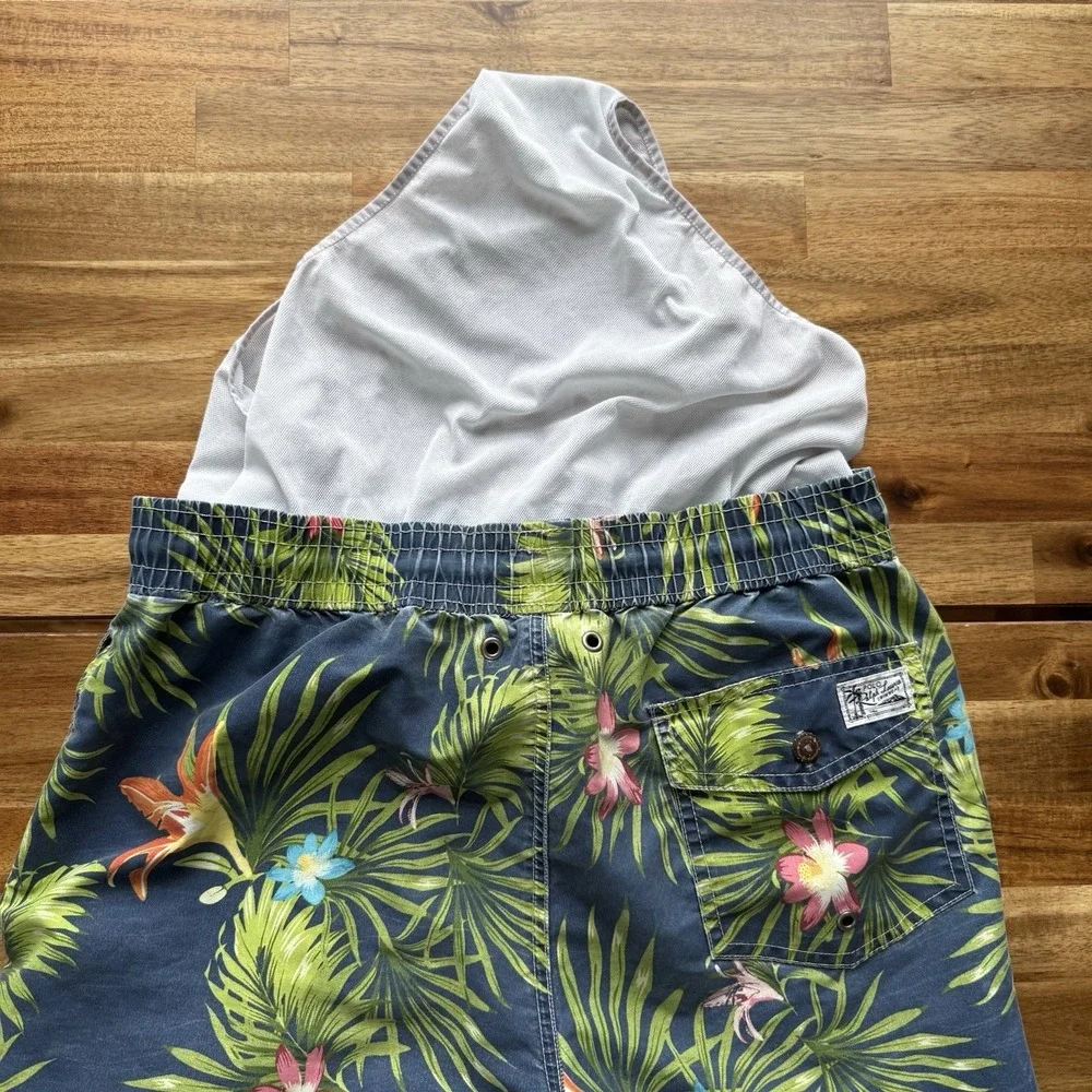 Polo Ralph Lauren Mens Traveler Swim Shorts Tropical Floral Pattern Size Medium